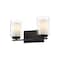 Z-Lite Willow 2 Light Vanity, Matte Black, Inner White & Outer Clear 426-2V-MB - alternate 2